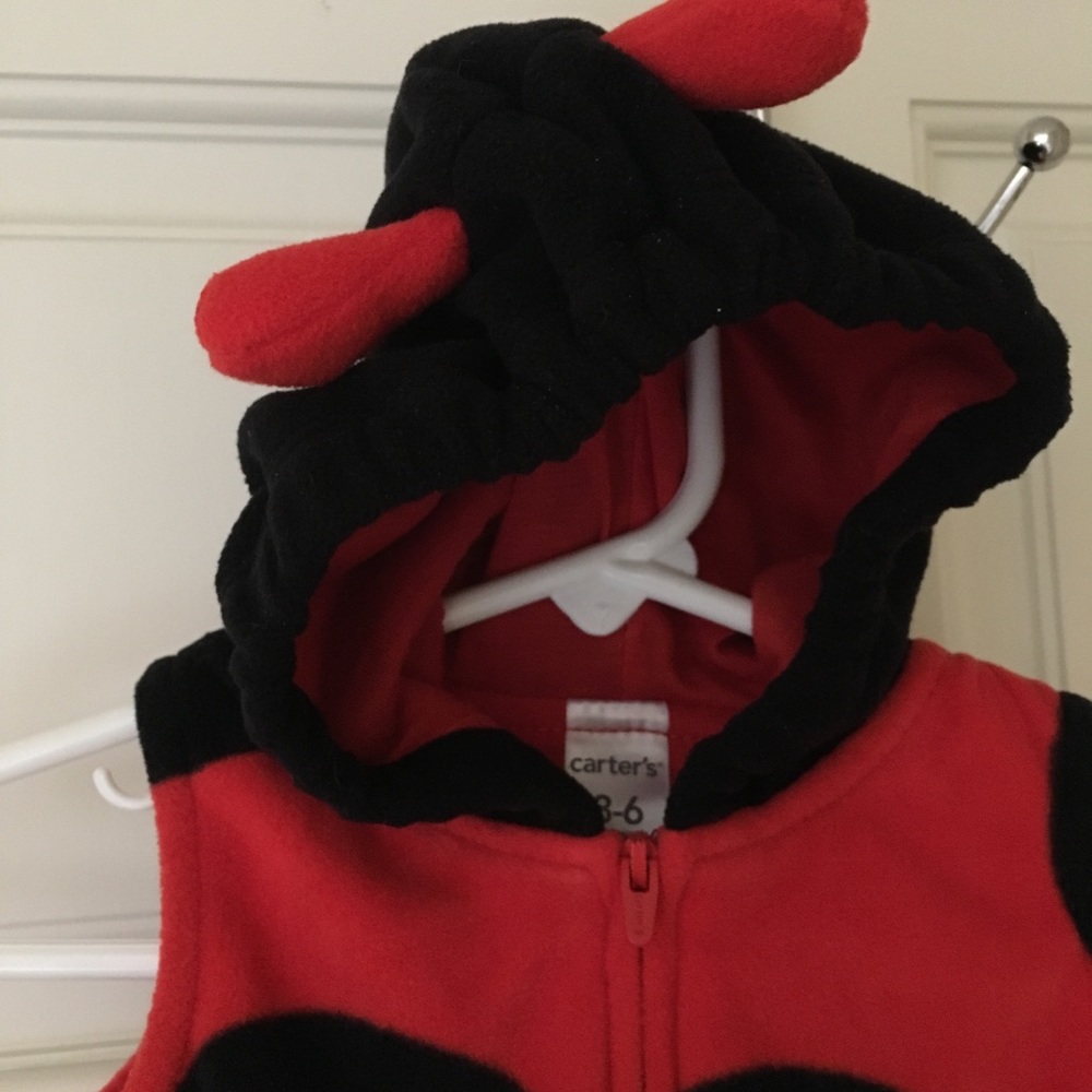 Carters Ladybug (Size 3-6M) Costume Red Black Zips 🎃 - Picture 3 of 8